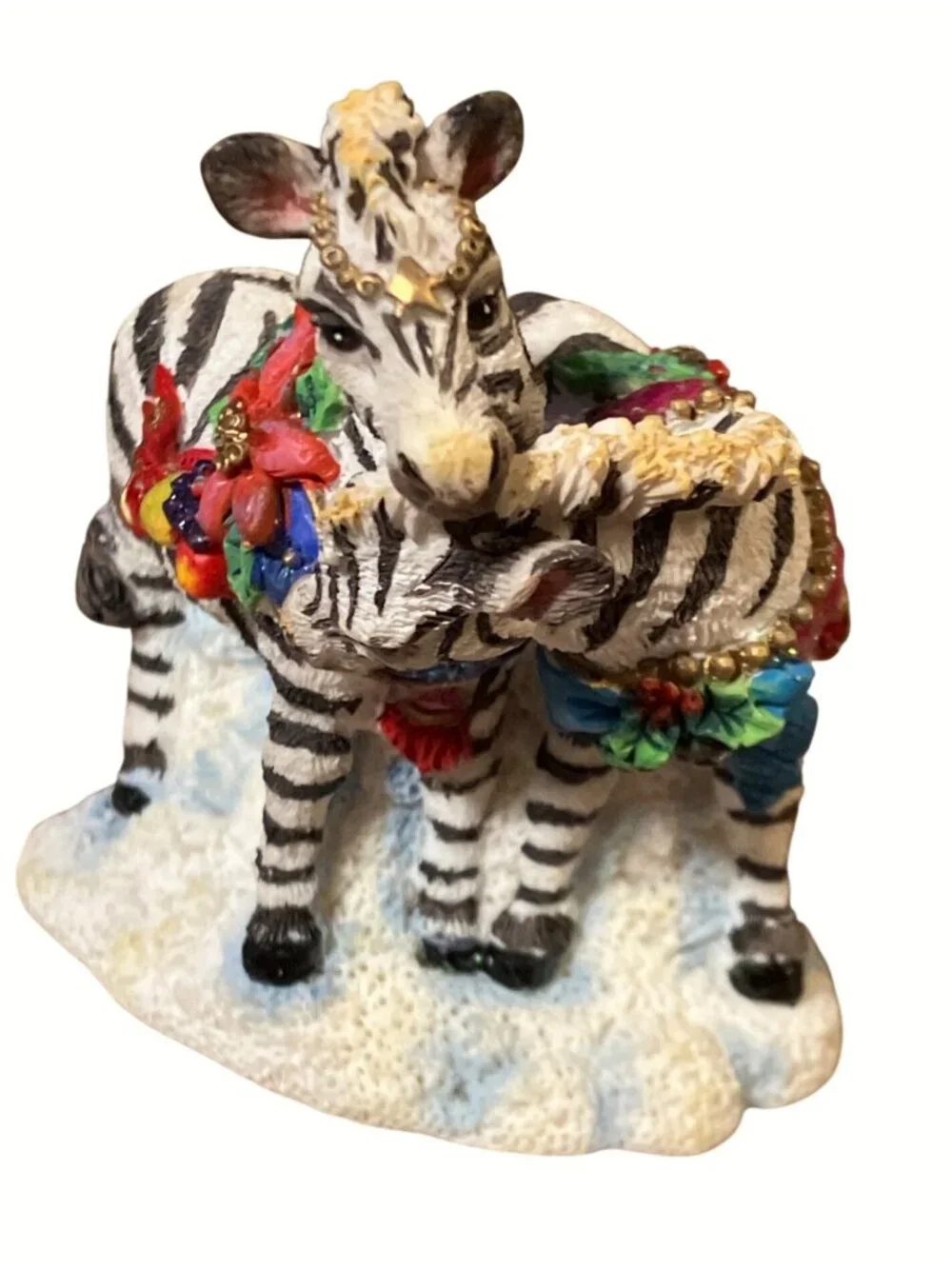 Crinkle Claus Crinkle Zebras Figurine 1999 Possible Dreams Holiday Decor